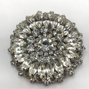 Gorgeous Vintage Verified Juliana D&E Round 2-Tiered Huge Rhinestone Brooch